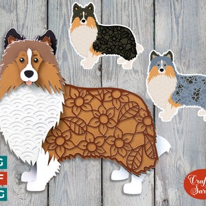 Sheltie Dog SVG | Layered Rough Collie Cutting File