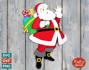 Traditionele kerstman gelaagde SVG | Kerstman-svg