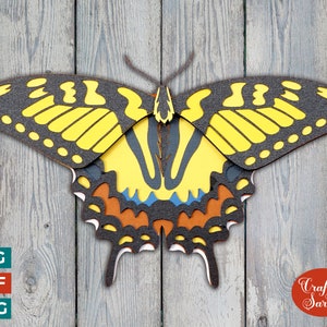 Borboleta rabo de andorinha tigre SVG | Arquivo de corte de inseto em camadas