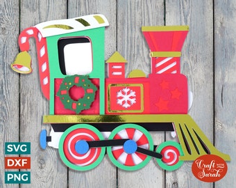 Weihnachts Zug SVG | 3D Layered Festive Steam Train Plotterdatei