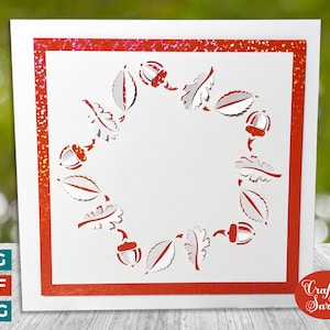 frontière d'automne pop-out | Carte de voeux « Couper et plier » 16