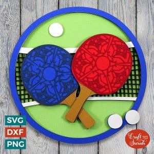 Tennis de table SVG | Fichiers de coupe de jeu de ping-pong en couches 3D