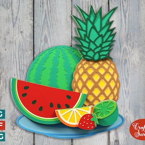 Frutas de Verão SVG | Arquivo de Corte de Frutas em Camadas