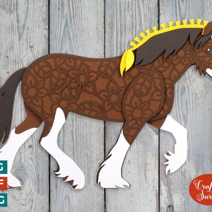Shire Horse SVG | 3D Layered Shire Horse Cutting File