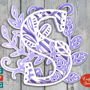 Letter S 3D-alfabet SVG voor Cricut, 3D SVG S-monogram