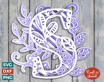 Letter S 3D Alphabet SVG for Cricut, 3D SVG S Monogram