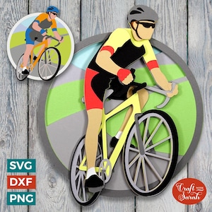File di taglio per bici da corsa da uomo e da donna in formato SVG per ciclismo
