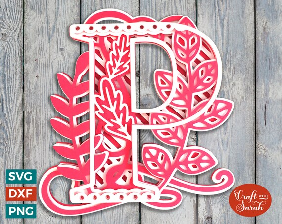 Lettera P 3D Alfabeto filigrana SVG per Cricut 3D SVG P ...