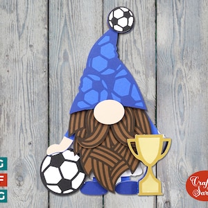 Fußball-Zwerg SVG | Geschichtete männlich Fußball-Zwerg-Schnittdatei