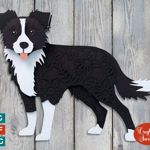 Collie Dog SVG | Layered Collie Sheepdog Cutting File