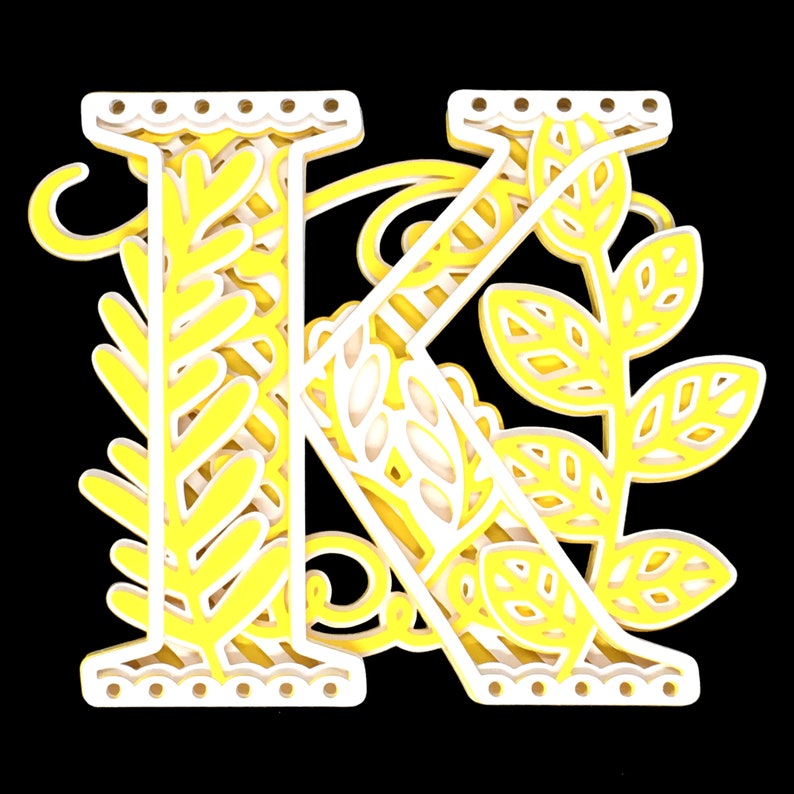 Download Letter K 3D Alphabet SVG for Cricut 3D SVG K Monogram | Etsy