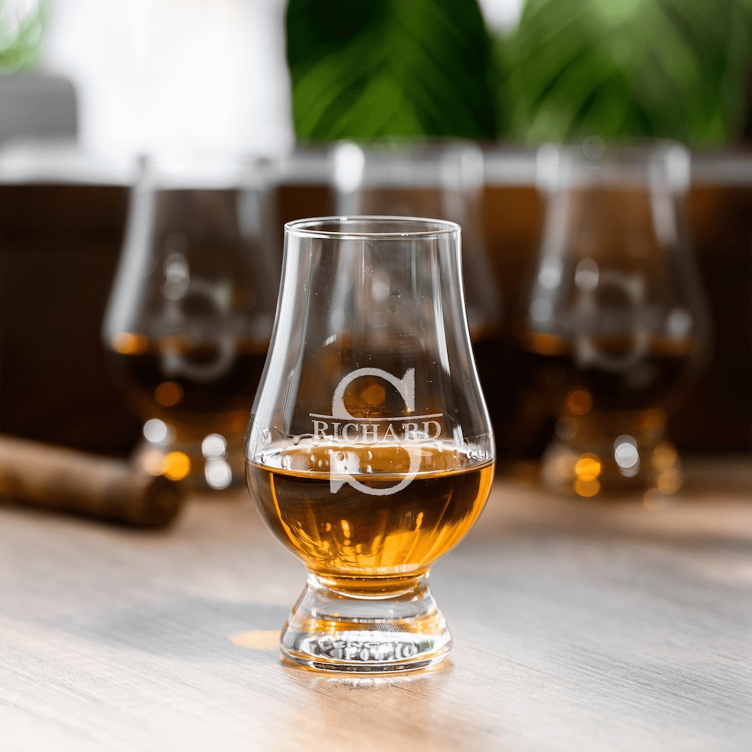 Custom Engraved Glencairn Whiskey Glass Set: Personalized Scotch ...