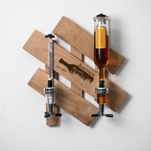 Authentic Whiskey Dispenser, Engraved Bourbon Dispenser, Home Bar Wall Decor - Whiskey Gifts, Birthday gifts, Gifts for Men