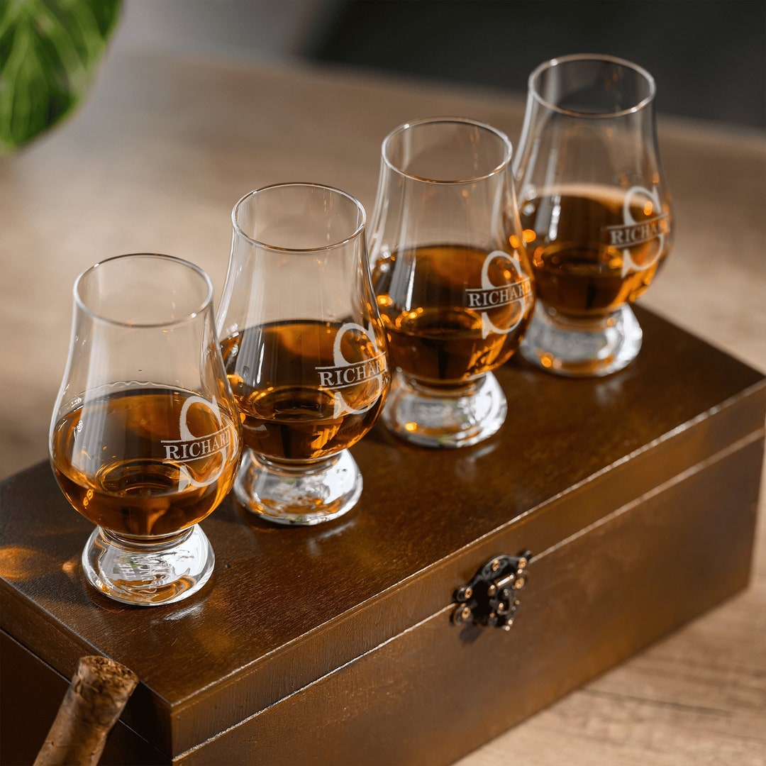 Glencairn Glasses Set, Personalized Whiskey Gift Set, Personalized ...