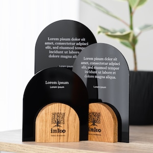 Engraved Wooden and Acrylic Award, Custom Recognition Plaque, Customizable Trophy - Business Gift for Any Event