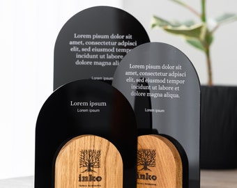 Engraved Wooden and Acrylic Award, Custom Recognition Plaque, Customizable Trophy - Business Gift for Any Event