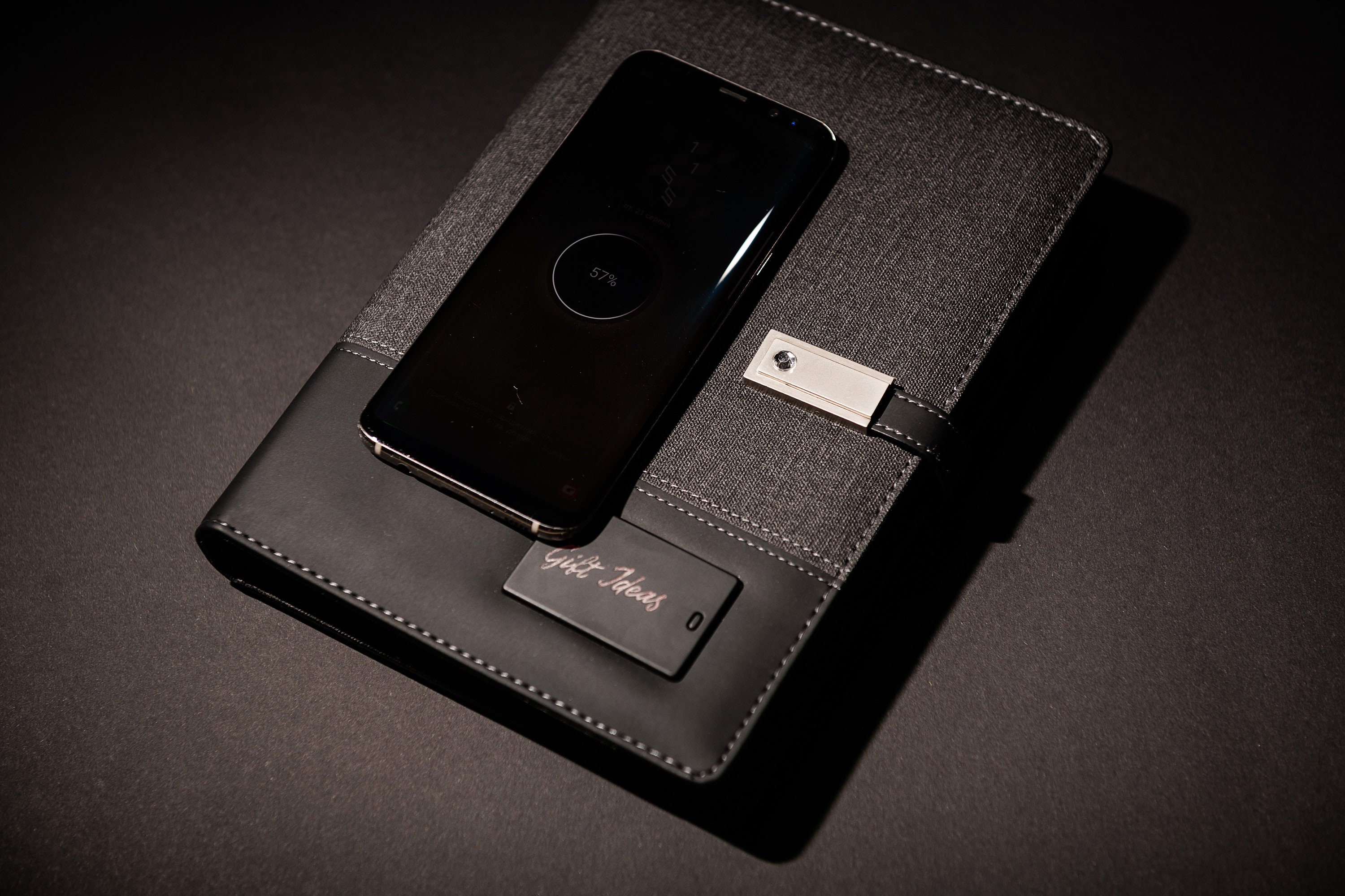 Personalized Wireless Charging Notebook with USB Drive. Etsy