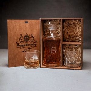 Engraved Whiskey Glasses Set - Personalized Unique Italian Glasses Set - Birthday Gift, Wedding Gift, Anniversary Gift for Him