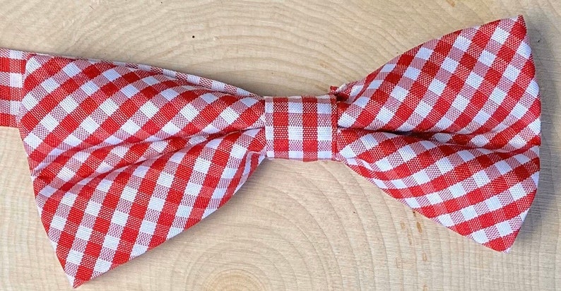 Boys RedWhite Bow Ties Adjustable 5-12 Year Olds Dog Bow Ties Checkered Cotton Fabric Pets Bow Ties Double Layer Cats Bow Ties