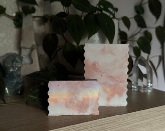 Rose and Patchouli bar goats milk soap with rose and patchouli essential oils activated charcoal and rose clay