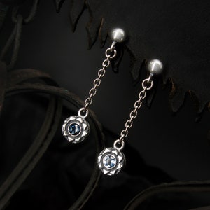 Sunlight-D101, Gemstone earring, Silver Earrings, Dorp Earrings, Sterlingworth, Kpop earring, Unisex Studs,Women Mens Earrings, gift fot men