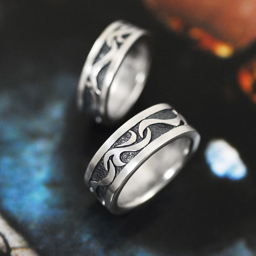 Grapevine M, Vine Wave Ring, Sterling Silver shops Ring, kpop ring, Unisex Ring, Unique Silver Jewelry, Mens Ring, Thumb Ring, Gift for Him