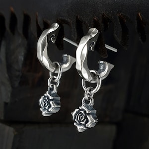 DiaRose-R1 Dangle Silver Earrings, superM, Sterlingworth, Kpop Earrings, nct Earrings, Unique Earrings, Mens Earrings, Unisex Studs