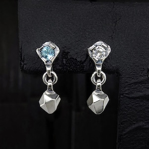 Icy indieJ-D1, Gemstone earrings, Silver Earrings, Dorp Earrings, Sterlingworth, Unisex Studs, Women Men's Earrings, gift for men