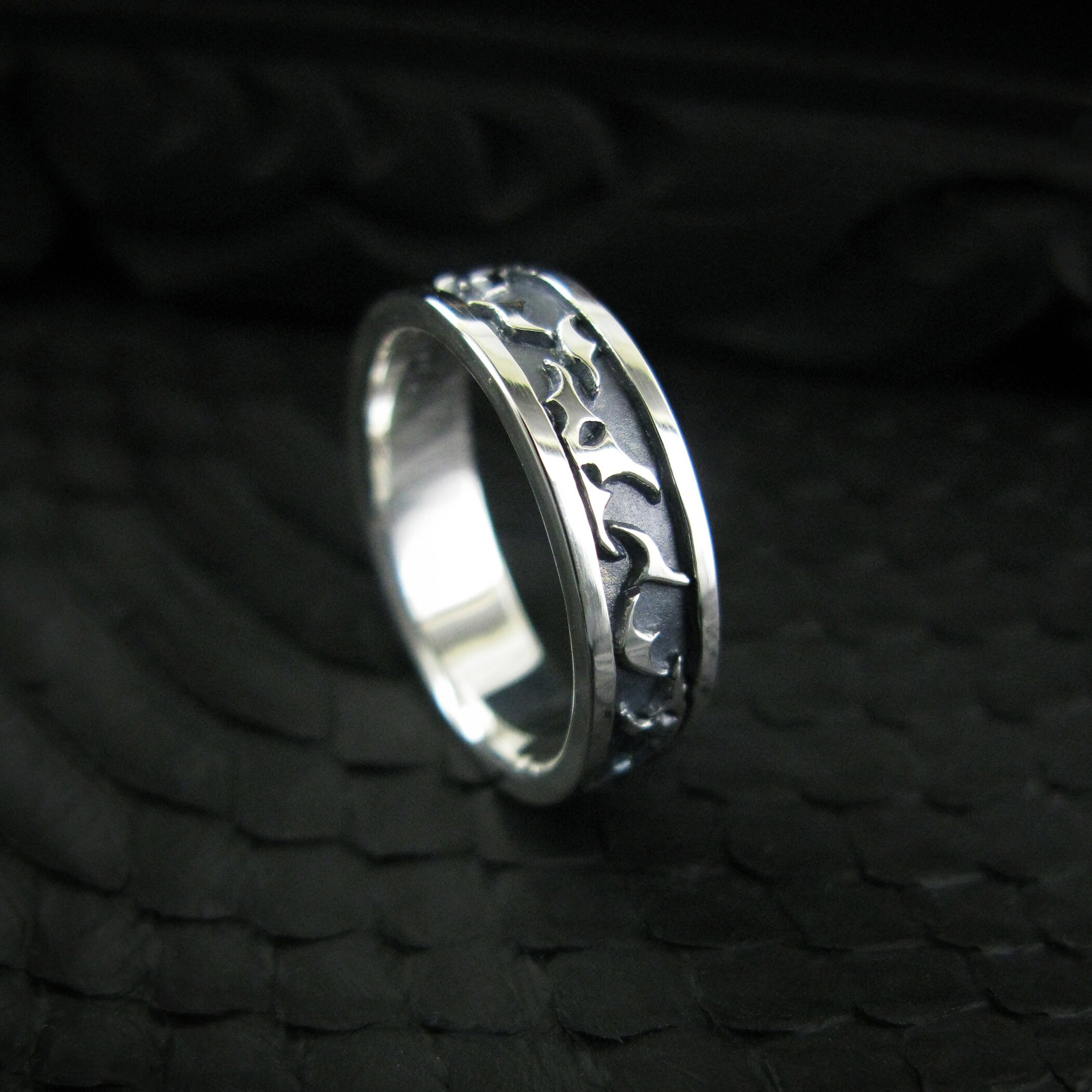 Flower Petal Sterling Silver Ring, Kpop Ring, Unique Couple