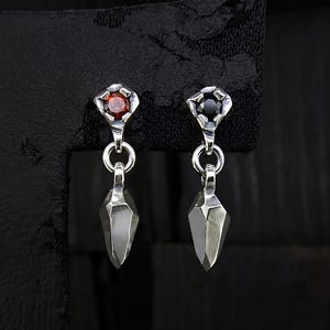 Icy indieJ-D2, Gemstone earrings, Silver Earrings, Dorp Earrings, Sterlingworth, Unisex Studs, Women Men's Earrings, gift for men
