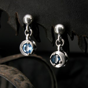 Moonlight-D1, Gemstone earring, Silver Earrings, Dorp Earrings, Sterlingworth, Kpop earring, Unisex Studs,Women Mens Earrings, gift fot men