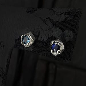 Icy miniJ-S2, Gemstone earrings, Silver Earrings, Dorp Earrings, Sterlingworth, Unisex Studs, Women Men's Earrings, gift for men