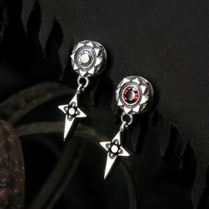 Sunlight 430-D2 Gemstone Silver Dangle Earrings, Sterlingworth Kpop Unisex Studs, Couple Earring, Women Mens Earrings, Gift for him or her