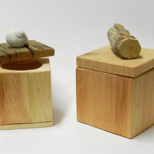 Two cirmolo wooden boxes with original handles