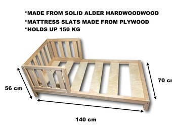 Toddler Bed, made from solid natural wood