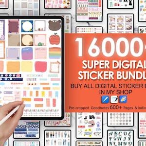 16000+ Bundle l All Shop l Pre-cropped Digital Planner PNG Stickers Bundle| Goodnotes OneNote Planner Digital Stickers