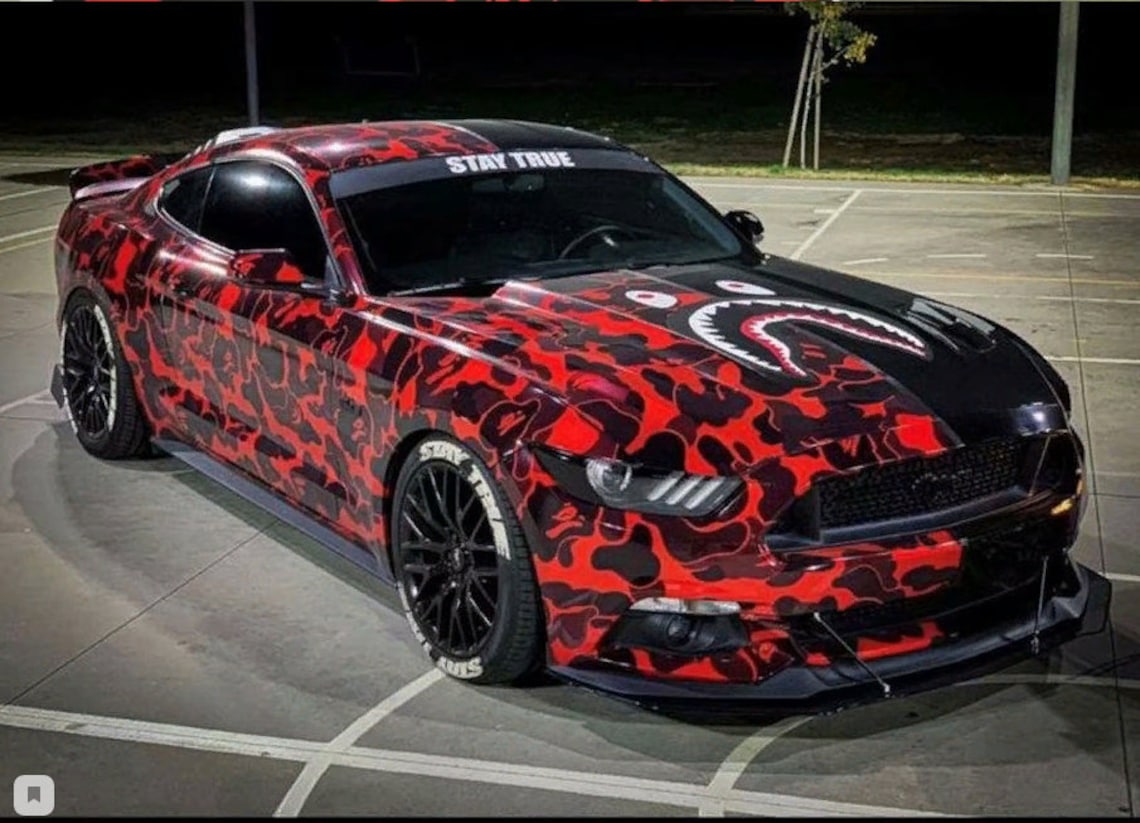 Camo sticker Car Styling Glossy Black red grey Camo Vinyl For | Etsy
