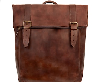 Zaino in pelle extra large fatto a mano: zaino vintage da college