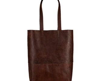 Ashwood Brown Croc Embossed Leather Tote Shoulder Bag Genuine 