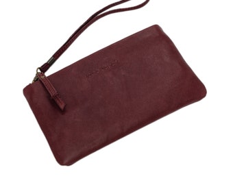 Handgemaakte lederen clutch: vintage crossbody schoudertas