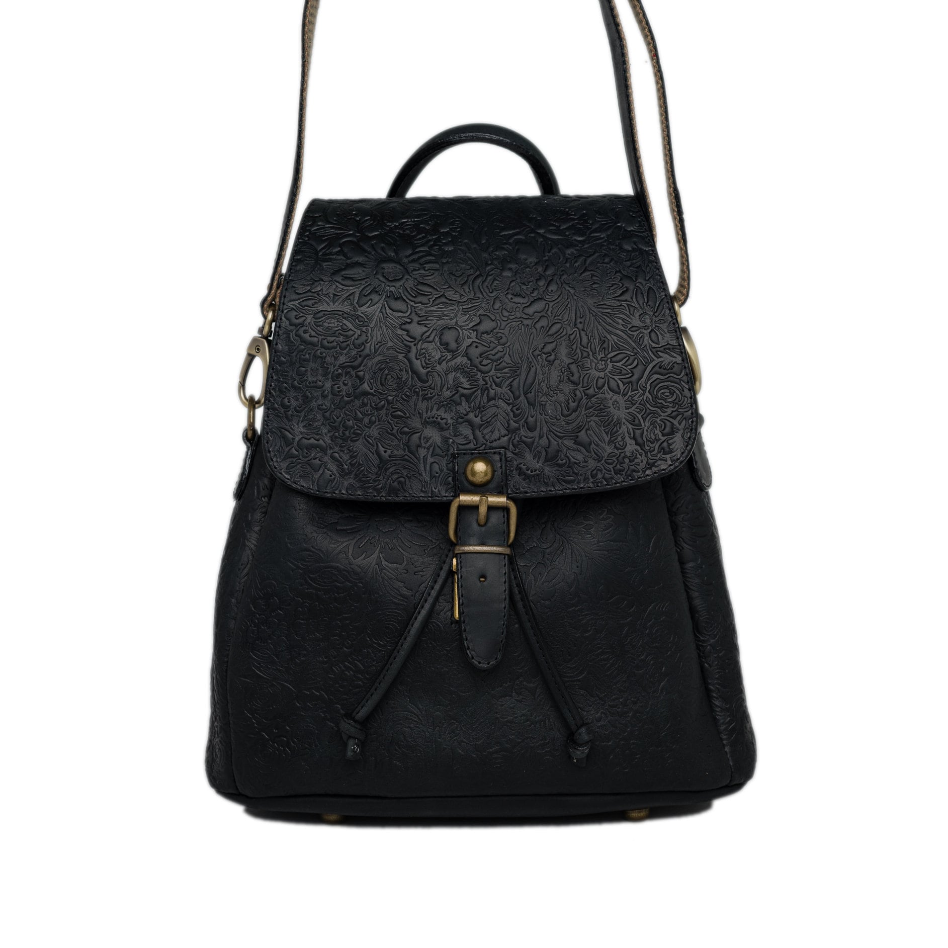 Leather Flower Backpack/shoulder Bag, Genuine Leather