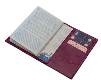 Handmade Leather Passport Wallet, Genuine Cow Leather, Travel Gift