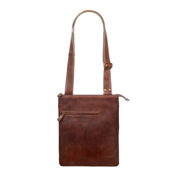 Sac Bandoulière Messager Vintage En Cuir Véritable Fait Main - Marron - Sangle Réglable 45" - Neuf Sans étiquettes