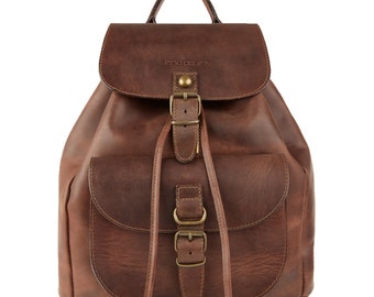 Genuine Leather Handmade Backpack, Brown Vintage Bag,  Leather Rucksack,  Medium Leather Bag