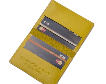Handmade Genuine Leather Card Wallet: Slim Minimalist Design