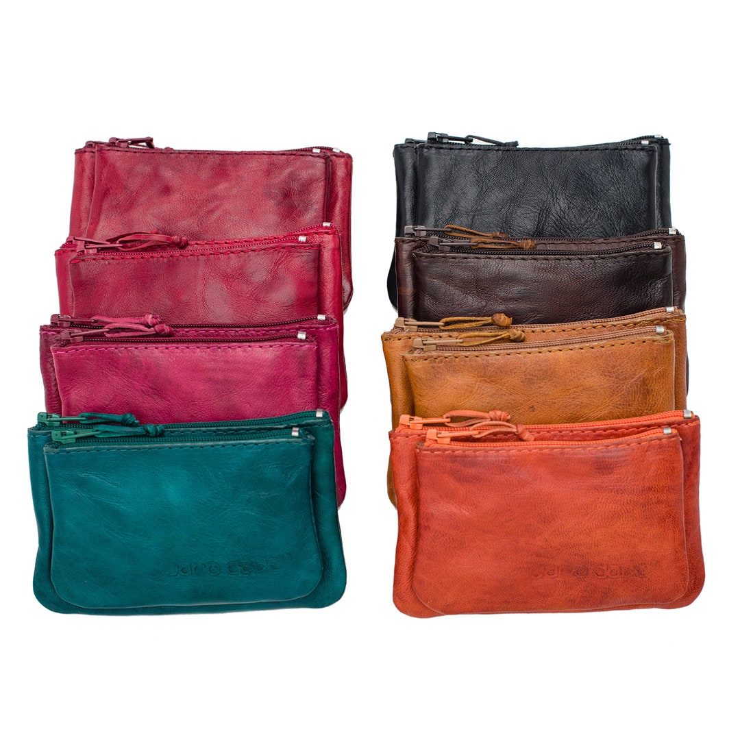Leather Half Zip Wallet - Bottle Green - SA3100 - Comme Des