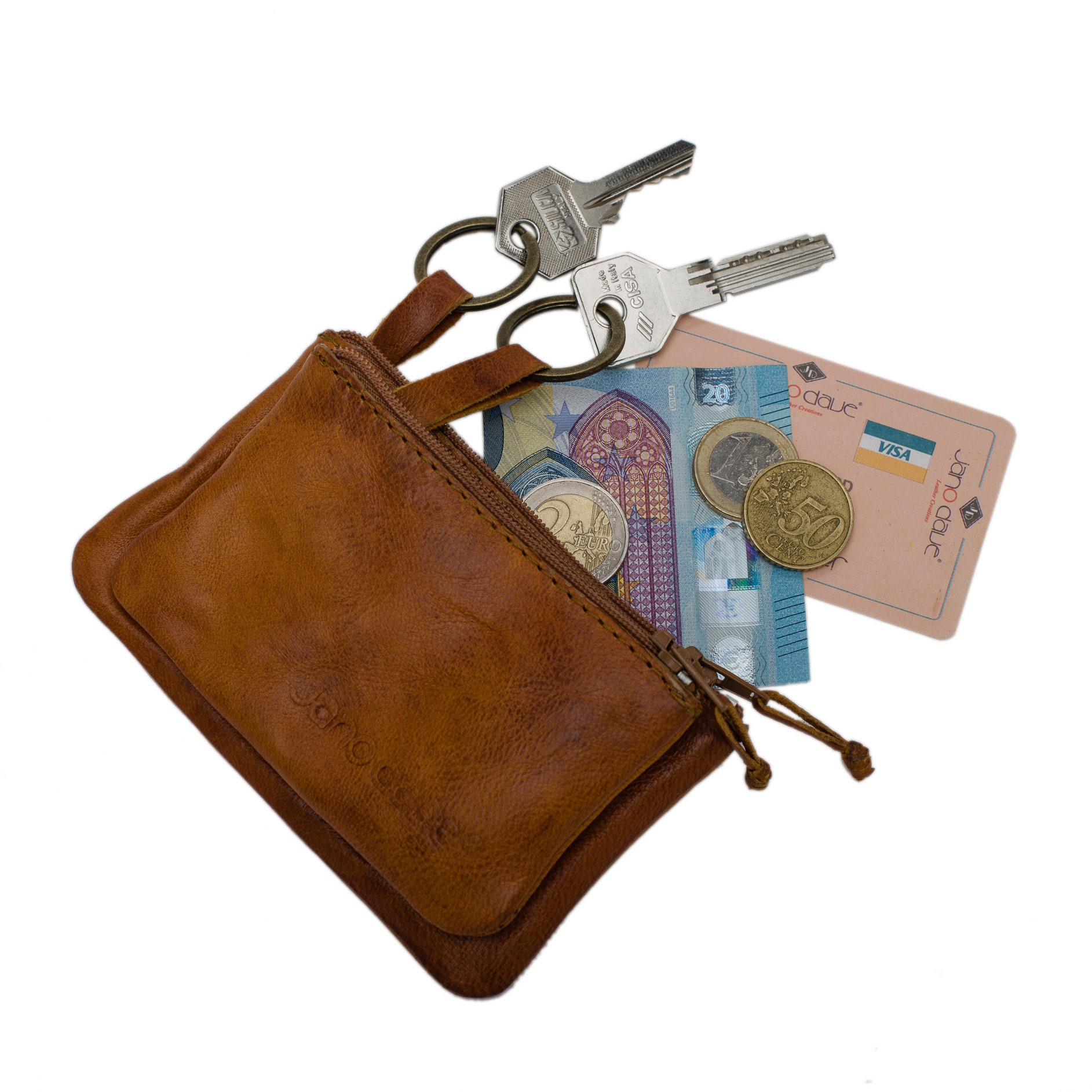 Leather Money Pouch, Handmade Zipper Wallet , Genuine Leather Money Pouch, Handmade Zipper Wallet , Genuine
