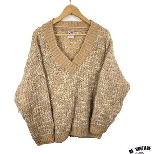 Vintage Damen Pullover sweater 80s 90 V-neck