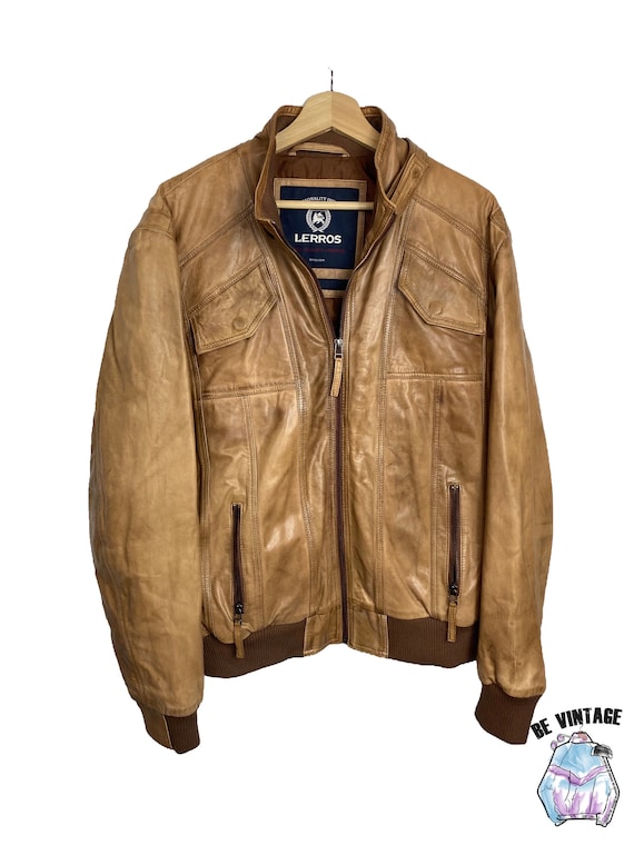 Vintage / Lerros / Leather Jacket / Leather Jacket / 80s / 90s - Etsy