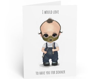 Hannibal Lecter Invitation Cute Funny Greeting Card 5x7